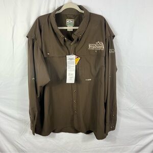 Drake Ducks Unlimited Brown Button-Up Shirt